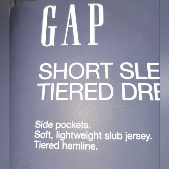 Gap short sleeve tiered dress BLUE w/ POCKETS SIZE MEDIUM reg $59.99 NWT👗 - Picture 4 of 4